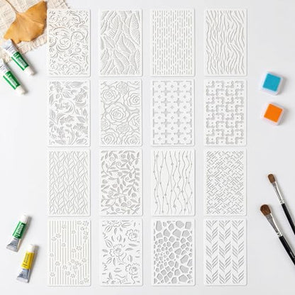 16PCS Large Flower & Leaf Stencils for Painting, Crafts Reusable - color: 3.8 x 6.9in Flower & Leaf Stencils