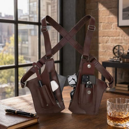 Double Shoulder Armpit Bag Men Adjustable