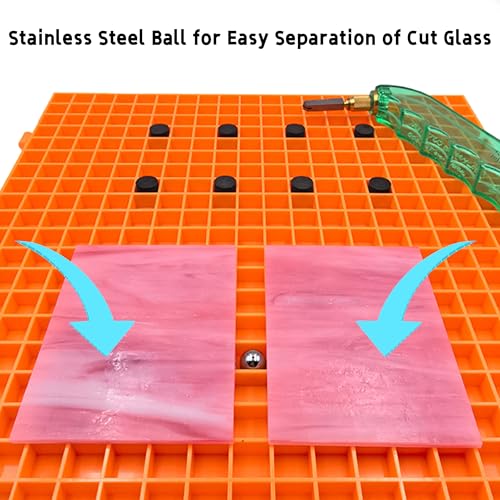Stained Glass Cutting Mat, Solid Bottom Plastic Grid, Stained Glass Tools and Supplies, Orange, 4 Pack - size: 4PACK