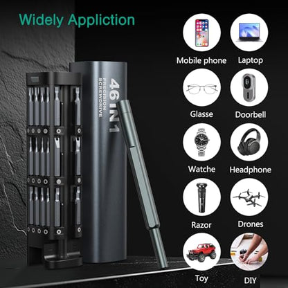 ORIA 46 in 1 Precision Screwdriver Set, 42 S2 Bits, Magnetic Tips & Storage