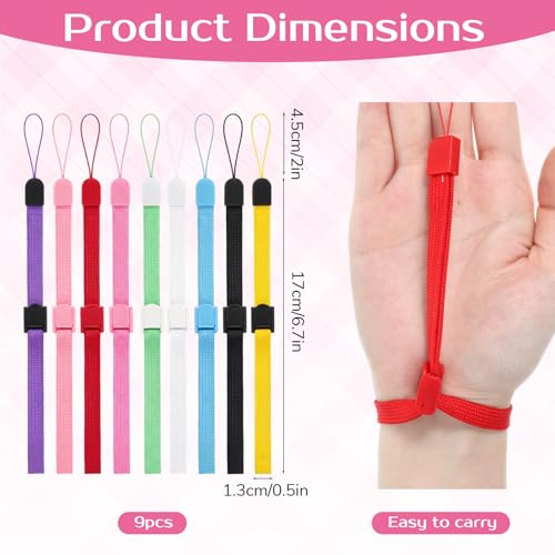 9 PCS Hand Wrist Strap, Adjustable Phone Lanyards for Wii Remote Strap Multi Purpose Wristbands Phone Straps Wristlet Wristband with Lock for Wii Remote Controller, MobilePhone, Mp3, Digital Camera