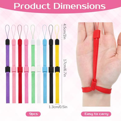 9 PCS Hand Wrist Strap, Adjustable Phone Lanyards for Wii Remote Strap Multi Purpose Wristbands Phone Straps Wristlet Wristband with Lock for Wii Remote Controller, MobilePhone, Mp3, Digital Camera