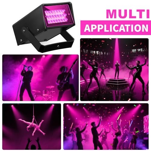 ENUOLI Mini LED Strobe Light Pink Color 24 Super Bright LED Party Light - color: Pink