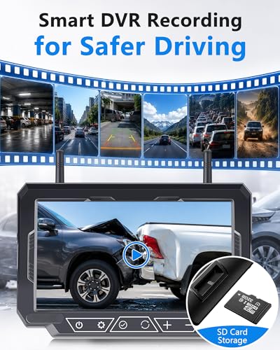1080P HD 7-Inch Wireless Backup Camera: 15-Min Easy Install Plug & Play - size: 7'' + License Plate Camera for Car