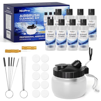 Nicpro Airbrush Cleaning Kit, 8 x 4 fl oz Airbrush Cleaner - size: 32 fl oz