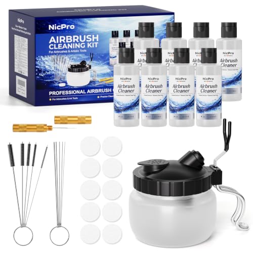 Nicpro Airbrush Cleaning Kit, 8 x 4 fl oz Airbrush Cleaner - size: 32 fl oz