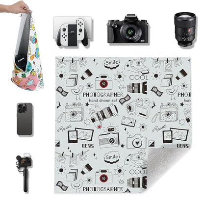 Camera Protective Wrap Lens Cloth, Magic Camera Lens Protector, Anti-scratch Lens Wrap, Big Size Self-Adhesive Magic Cloth, Protective Lens Pouch for DSLR Camera, Phone, Accessorie (Camera, 21''x21'') - style: Camera