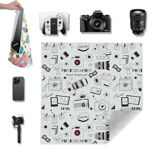 Camera Protective Wrap Lens Cloth, Magic Camera Lens Protector, Anti-scratch Lens Wrap, Big Size Self-Adhesive Magic Cloth, Protective Lens Pouch for DSLR Camera, Phone, Accessorie (Camera, 21''x21'') - style: Camera