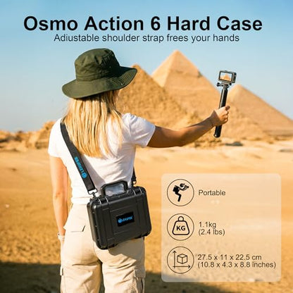 Lekufee Portable Waterproof Hard Case for DJI Osmo Action 6/5 Pro/4/3 Action Camera,Standard Combo,Adventure Combo,More Accessories(Case Only)