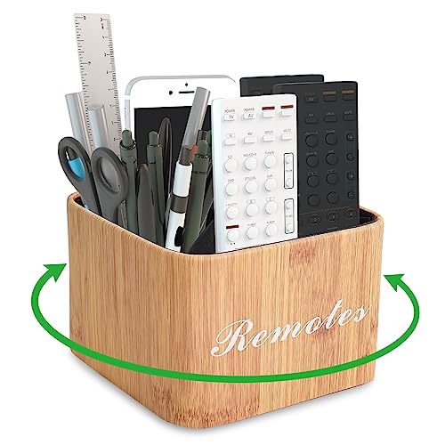 Square Leather Art Supply Organizer,Remote Control Holder with Removable Dividers,360°Rotatable Pencil Holders,4 Compartments Organizer for Office Supplies Storage Box(1-Beige) - color: 1-Square-Beige
