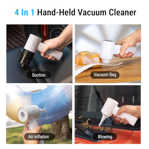 Computer Keyboard Cleaner Portable Vacuum and Compressed Air Duster White - color: White-18000pa