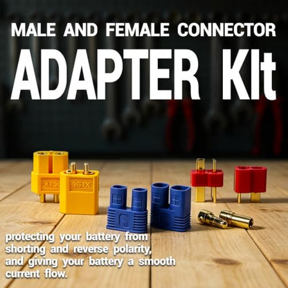 52 Pcs T-Plug EC3 XT60 Male and Female Plug Adapter Connector Kit - color: 52pcs