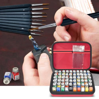 Model Paint Storage Case for Testors, Holds 60 Bottles, Paints Not Included - color: Red