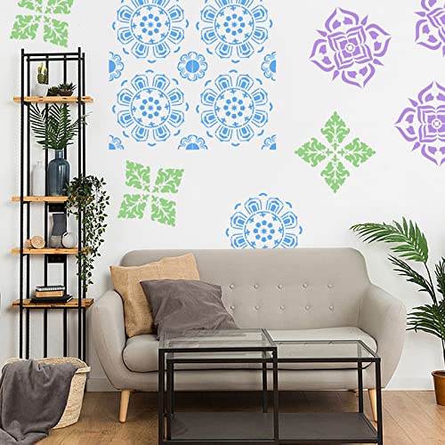 16 Pcs Mandala Stencils, 6x6 Inch Reusable Painting Templates for DIY Craft - style: Mandala Stencils-2