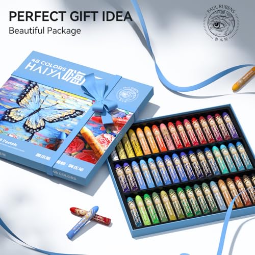 Paul Rubens Oil Pastels, 48 Vibrant Colors Soft Oil Pastels - style: 48 Basic Colors