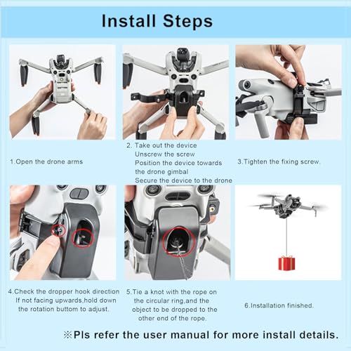 Mini 4 Pro Airdrop System, Quick Release Payload Delivery Transport Device Wedding Drone Fishing Bait Search & Rescue for DJI Mini 4 Pro Drone Accessories