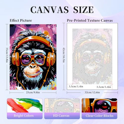 Okarina 6 Pack Paint by Numbers Kit for Adults & Beginners, Animals Designs - color: OP6NFUS2511-01