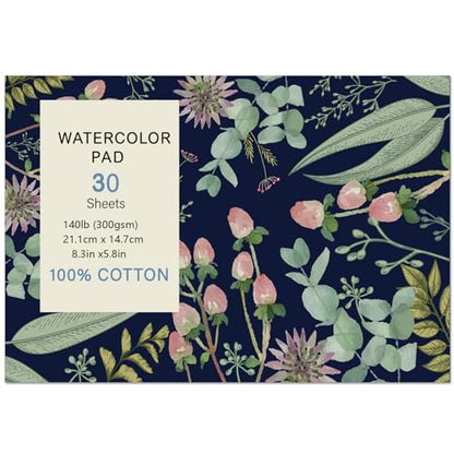 A5 Watercolor Paper Pad, 30 Sheets, Hot Press, 140 Lb/300 GSM