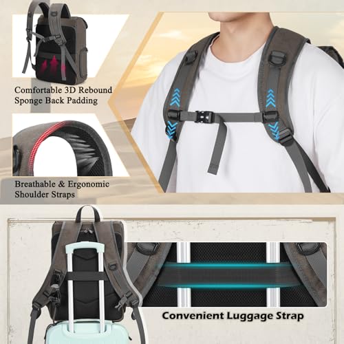 RAINSMORE Camera Backpack, DSLR SLR Mirrorless Camera Bag for Photographer - color: Darkgrey