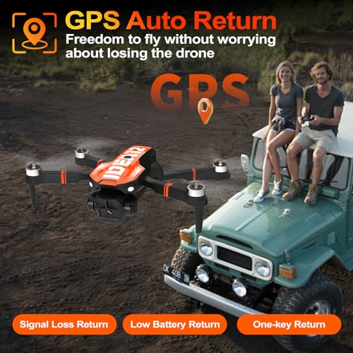 LE-IDEA GPS Drone with Camera for Adults, IDEA12GPS Drone with Camera 4K - color: Orange