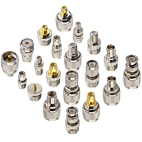 onelinkmore 20-Piece UHF Adapter Kit, PL-259/SO-239 to SMA, BNC and TNC