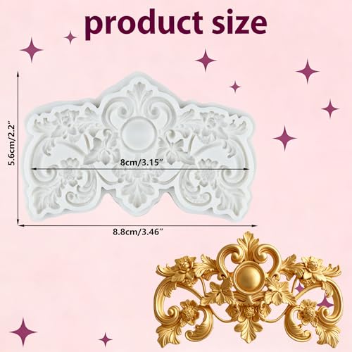 Baroque Scroll Lace Silicone Mold Flower Lace Polymer Clay Molds - color: Style O