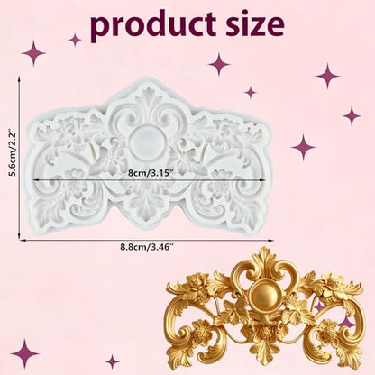 Baroque Scroll Lace Silicone Mold Flower Lace Polymer Clay Molds - color: Style O