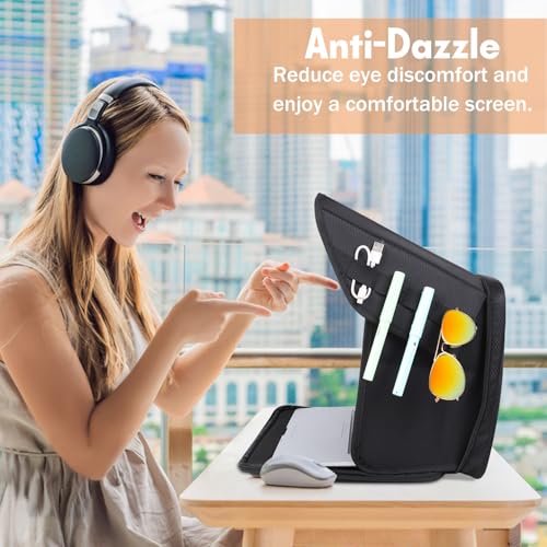 Laptop Sun Shade Laptop Sun Glare Shield Privacy Screen Hood 15-16'' - size: 15-16in