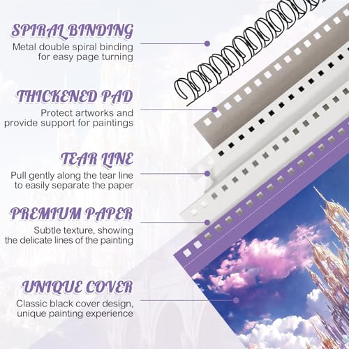 Prudiut Sketch Book 3 Pack, 8.5 × 11 in, Spiral Bound, Violet - color: Violet, size: 8.5 x 11inch(3 Pack)