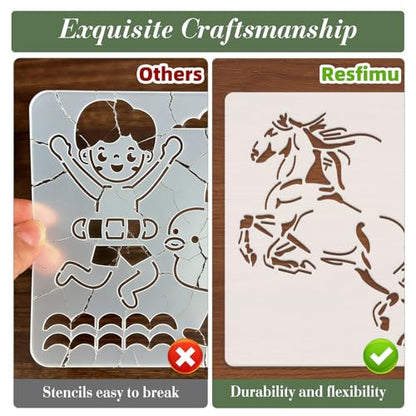 Horse Stencils for Crafts Reusable 15Pcs Art Painting Stencil - color: Horse