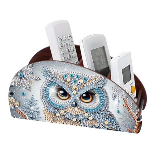 JISHSHAY Diamond Painting Remote Control Holder Owl Diamond Art Remote Holder Animal Gem Art Organizer Box Owl Gem Painting Organizer Case Embroidery Storage Case Mosaic Kits for Adults Storage Box - color: Owl 2