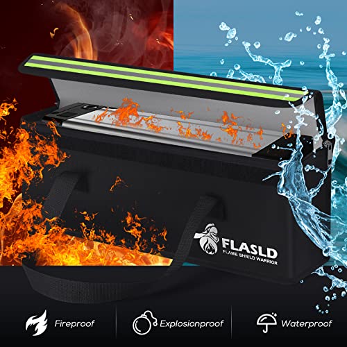 FLASLD E-Bike Battery Bag Fireproof Safe Charging Bag Explosionproof Lipo Battery Bag Large Capatity for Storage Charging (16 x 4.3 x 5in) - color: 16 x 4.3 x 5inch