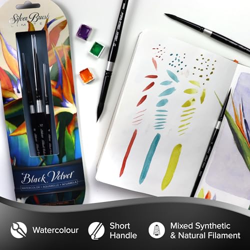 Silver Brush Limited Black Velvet Round Watercolor Paintbrush, Size 8 - size: 8