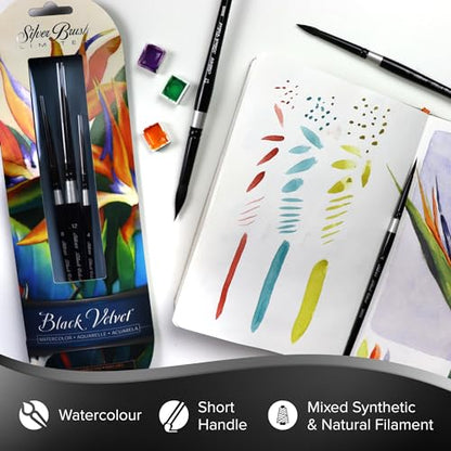 Silver Brush Limited Black Velvet Round Watercolor Paintbrush, Size 8 - size: 8