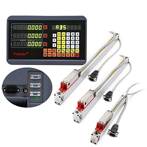 FASTTOBUY 3 Axis Digital Readout 16" 38" 20" DRO Display for CNC Wire Cutting Milling Machine with 5um Precision Linear Glass Scale 450mm+900mm+500mm - size: 450mm+500mm+900mm（18"+20"+36"）