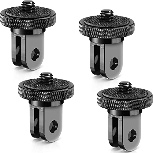 Frienda 4 Pcs Tripod Adapter Compatible with Gopro 1/4-20, Black - color: Black