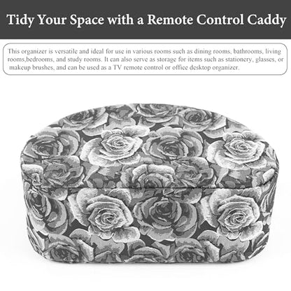 Remote Control Holder, PU Leather Remote Caddy Desktop Organizer with 5 Spacious Compartments for TV Remotes/Media Controllers/Office Supplies (1-3D Black Grey - color: 1-3D Black Grey