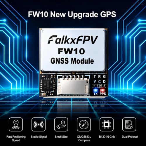 FW10 GPS Module with QMC5883L Compass, Upgraded 10th Generation Chip Dual Protocol Drone GPS, Fast Satellite Positioning for FPV Racing Drone Fixed-Wing