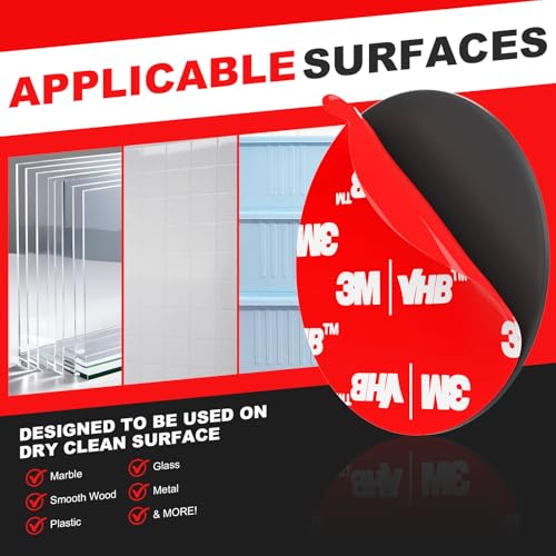 Double Sided Tape Heavy Duty 40PCS Adhesive Pads 1“ and 2” Squares Dots Rectangles Strong Waterproof Mounting Tape for Dashboard Dash Cam Windshield Suction Cup Phone Holders Black