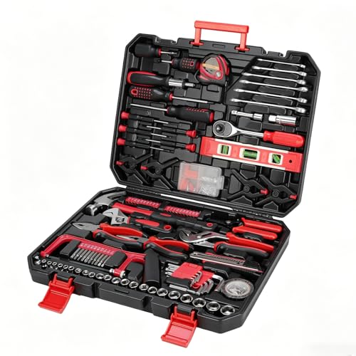 Hantinstom 237-Piece Tool Set General Household Hand Tool Kit Socket Wrench Auto Repair Tool Combination Package Mixed Tool Box with Storage Case - color: 237p