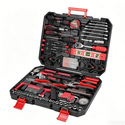 Hantinstom 237-Piece Tool Set General Household Hand Tool Kit Socket Wrench Auto Repair Tool Combination Package Mixed Tool Box with Storage Case - color: 237p