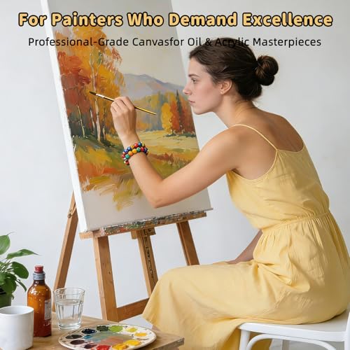 2-Pack 28x40 Large Stretched Canvas 380gsm Cotton for Oil & Acrylic - size: 2PK - 28"x40"