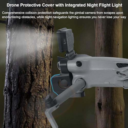 2-in-1 Night Flying Light With Gimbal Bumper Guard for DJI Mini 5 Pro Drone, Anti-Collision Protective Cover Gimbal Protector Navigation Light with 3 Lighting Modes for Night Flying