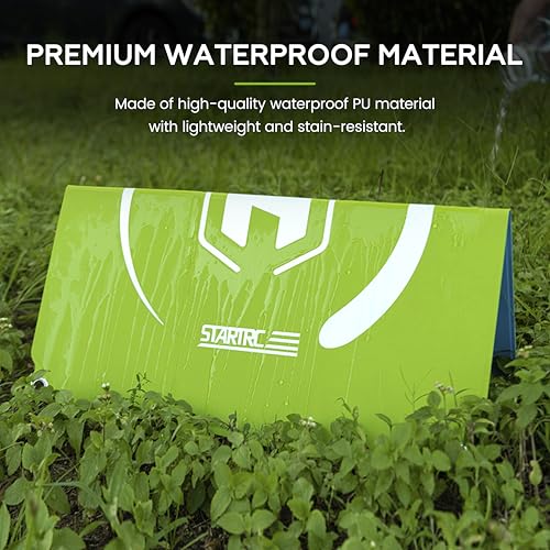 STARTRC Drone Landing Pad 22 inch Foldable & Waterproof with Wipe-clean Surface, Drone Accessories for DJI Mini 5 Pro/4/3/Mini 4k/NEO 2/Avata 360/Lito X1/Mavic 4 pro/Air 3s, for Skyrover X1/S1 Landing Pad Weighted with Stakes(55cm) - color: Sky blue-green