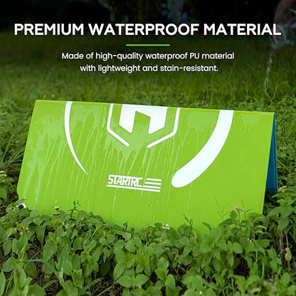 STARTRC Drone Landing Pad 22 inch Foldable & Waterproof with Wipe-clean Surface, Drone Accessories for DJI Mini 5 Pro/4/3/Mini 4k/NEO 2/Avata 360/Lito X1/Mavic 4 pro/Air 3s, for Skyrover X1/S1 Landing Pad Weighted with Stakes(55cm) - color: Sky blue-green