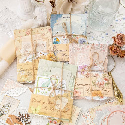 Scrapbook Supplies Kit, 400PCS Vintage Floral Paper & Stickers