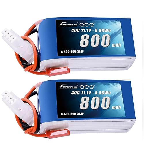 Gens ace 3S 800mAh 11.1V 40C LiPo Battery Pack with JST Plug(2 Pcs) - size: 2 Pcs