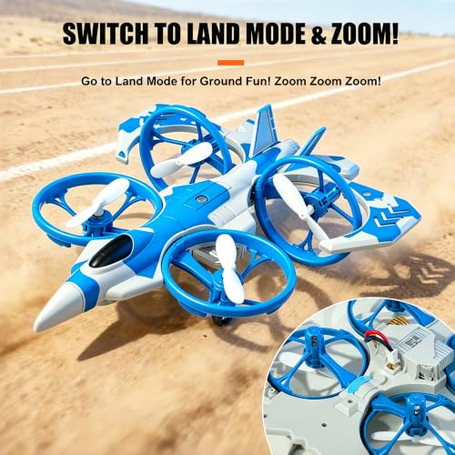 2-in-1 RC Fighter Airplane for Land and Air for Kids Adults 6+