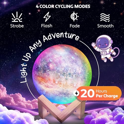 Mind-Glowing Galaxy Moon Lamp, 16 Colors, Touch/Remote Control (4.7 inch) - color: Galaxy, size: 4.7 Inch