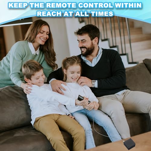 PATIKIL 3.3 Ft Retractable Remote Control Tether, 4 Pcs Square Security Cable Lanyard Lock with Adjustable Clasp Adhesive for TV Remote Control Controller, White(Round Iron Cap) - color: White